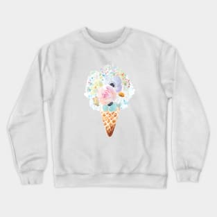 sweet  flowers cone watercolor Crewneck Sweatshirt